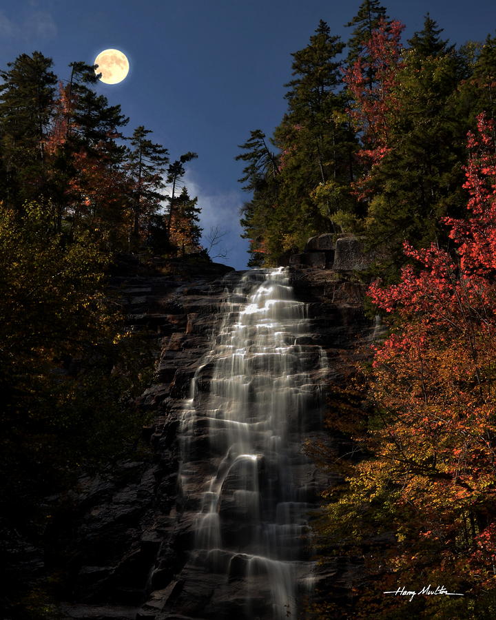 Moon Over Arethusa Falls Photograph by Harry Moulton