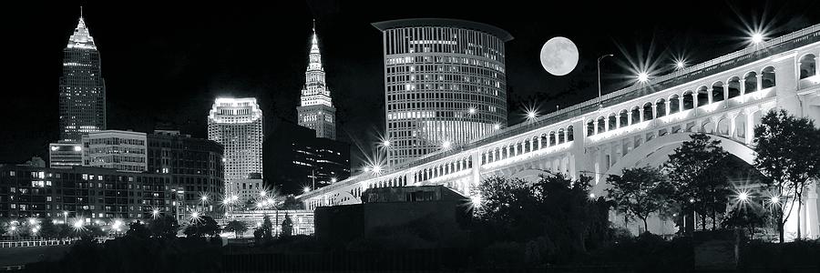 Cleveland Photograph - Moon over Cleveland by Frozen in Time Fine Art Photography