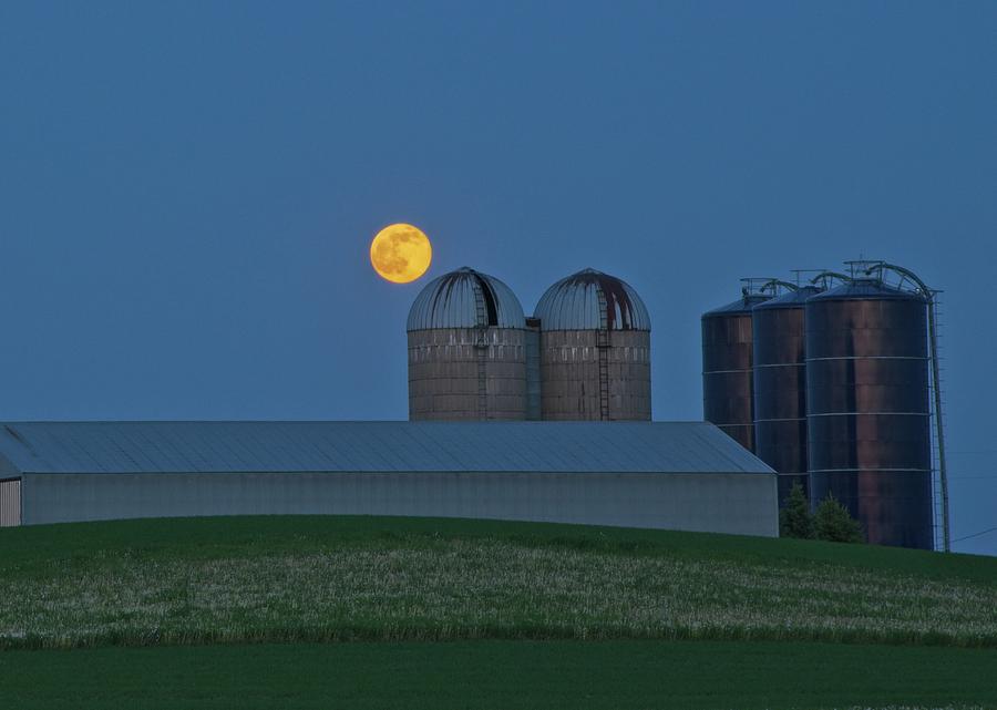 Moon Over Dairy Farm Photograph by Michael Howes - Pixels