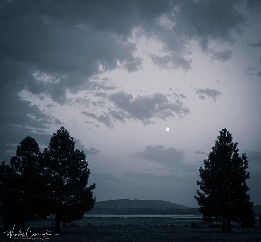 Moon Over Eagle Lake Photograph by Wendy Carrington