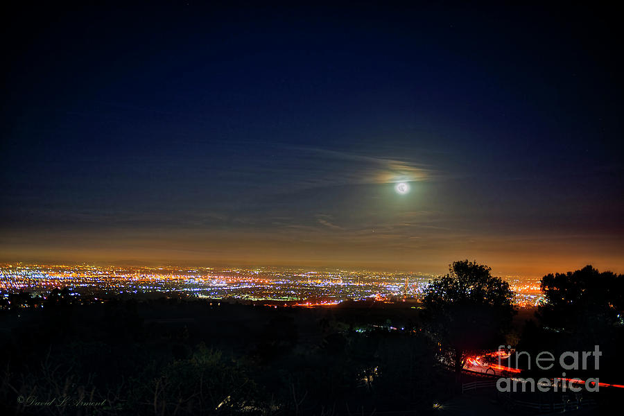 Moon over LA Basin 2 Photograph by David Arment