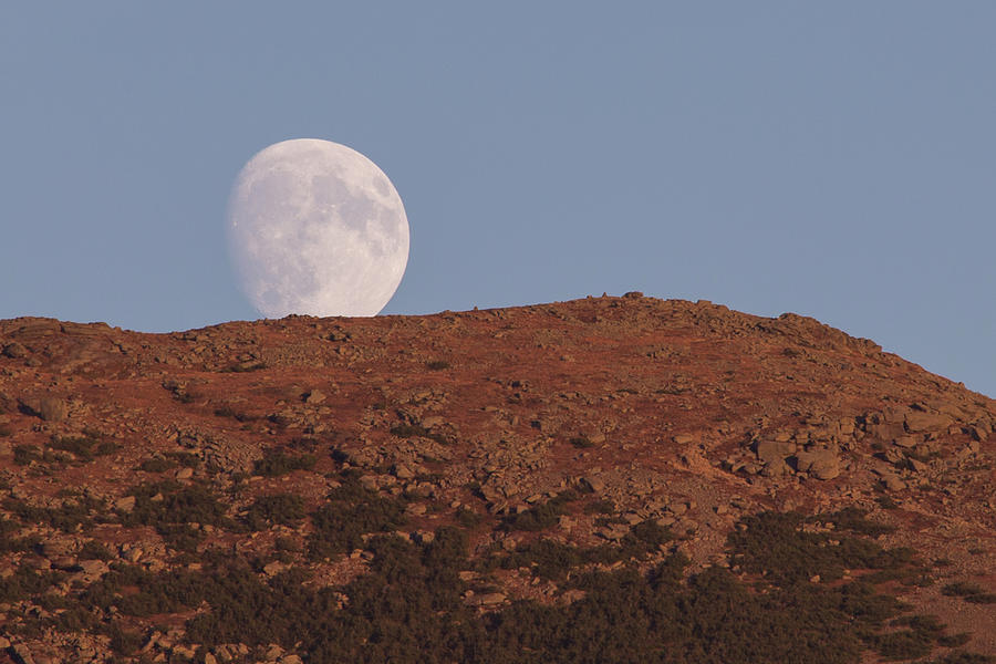 Moon Over Lafayette Photograph by White Mountain Images