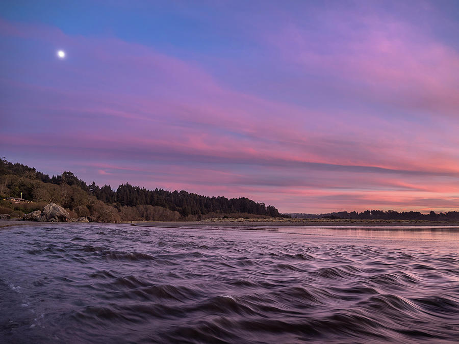 Moon over Little River at Dusk Photograph by Greg Nyquist