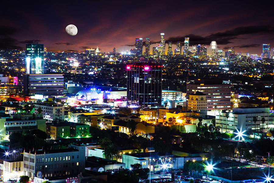 Los Angeles Photograph - Moon Over Los Angeles by Matt Cohen Los Angeles Photograph - Moon Over Los Angeles by Matt Cohen