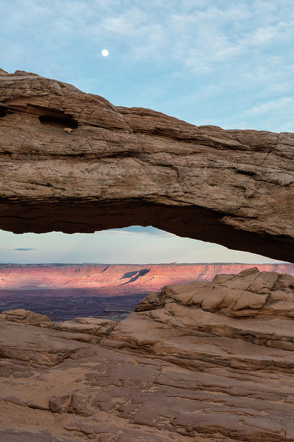 Moon Over Mesa Arch Photograph by Denise Bush