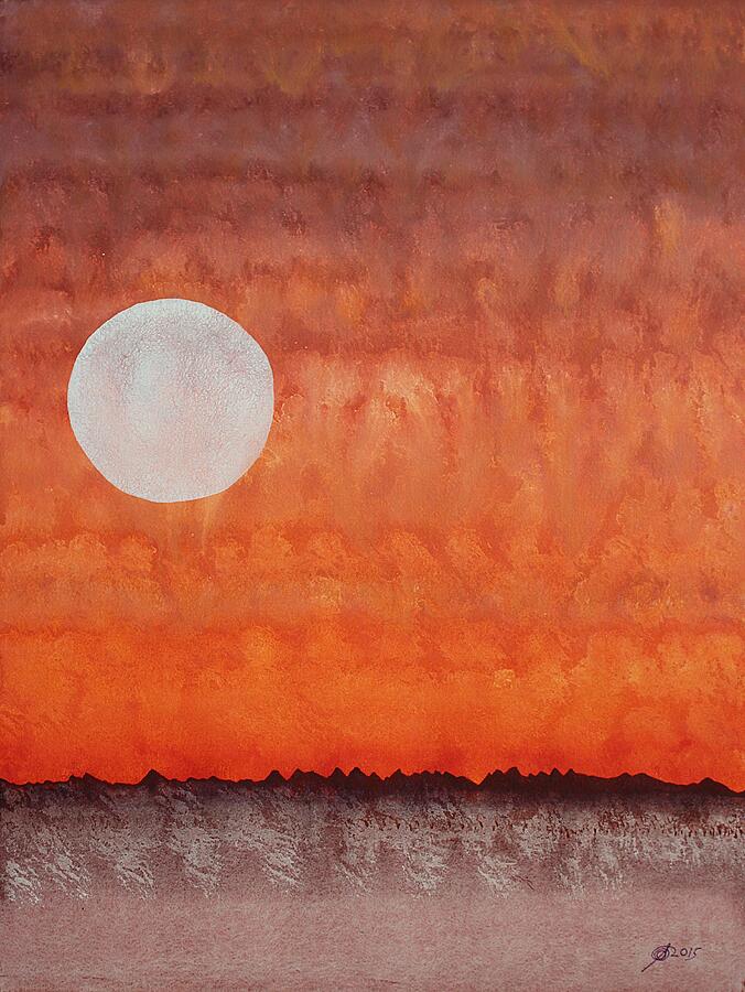 Moon Over Mojave Painting
