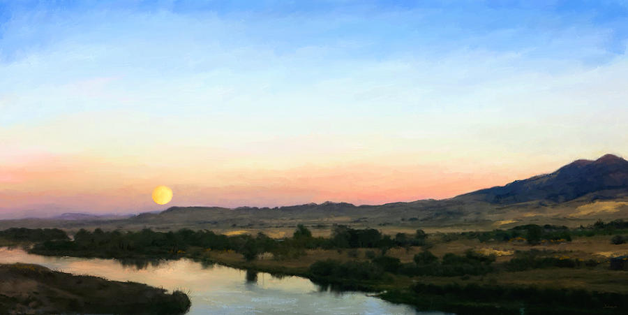 Moon Over Montana Painting by Susan Kinney