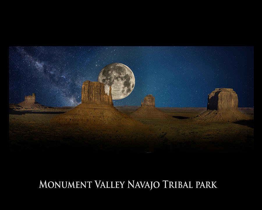 Monument Valley Navajo Tribal Park Photograph - Moon over Monument Valley 2 by Kathleen Prince
