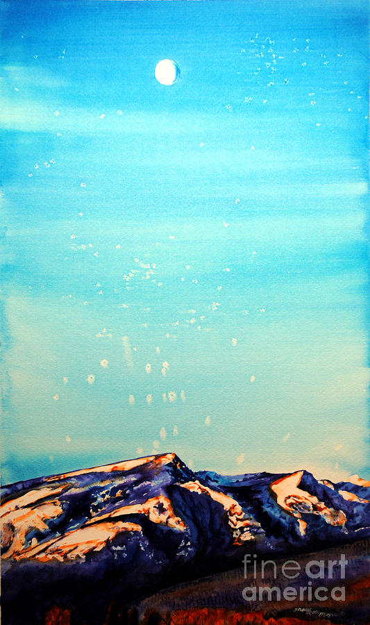 Moon Over Mountain Painting by Tracy Rose Moyers