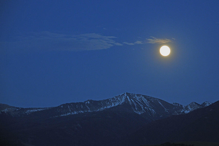 Moon Over Moutain Top Photograph by Alan Lenk