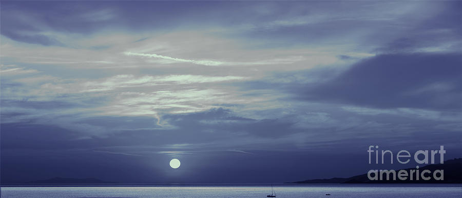 Sunset Photograph - Moon Over Mykonos by Madeline Ellis