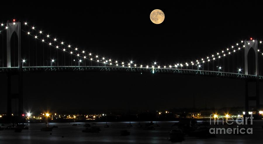 Landscape Photograph - Moon Over Newport by Rick Maxwell