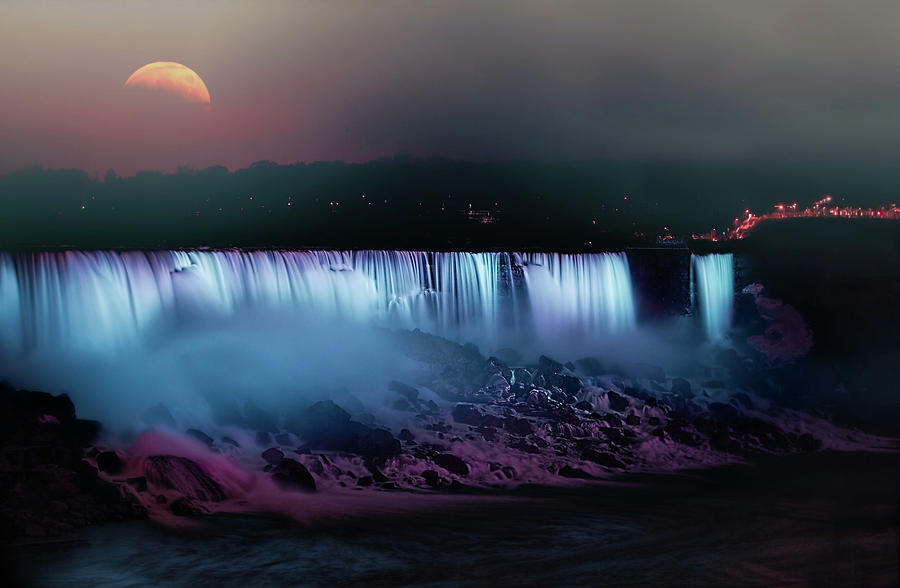 Moon Over Niagara Falls Photograph by Jackie Sajewski
