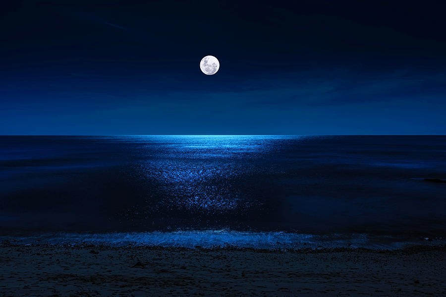 Moon Over Ocean Photograph By Dr K X Xhori