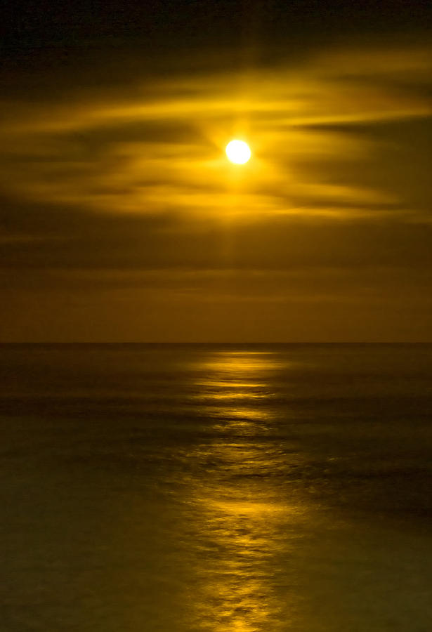 Moon over Pacific Photograph by Dale Stillman