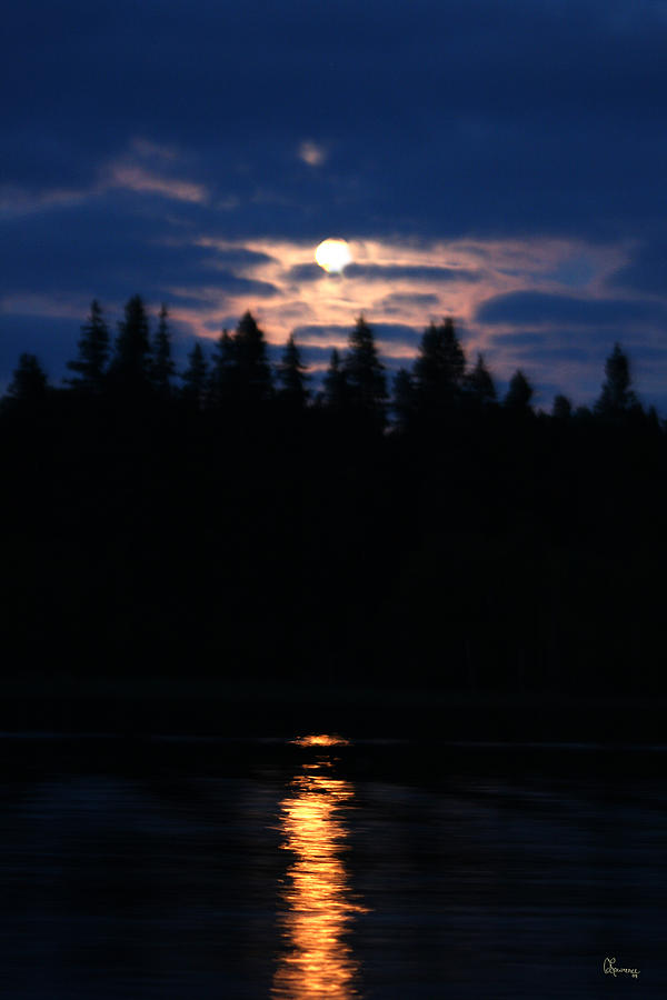 Moon over Piprell Lake Photograph by Andrea Lawrence