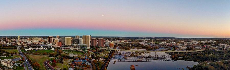 Rva Photograph - Moon over RVA by Tredegar DroneWorks Rva Photograph - Moon over RVA by Tredegar DroneWorks