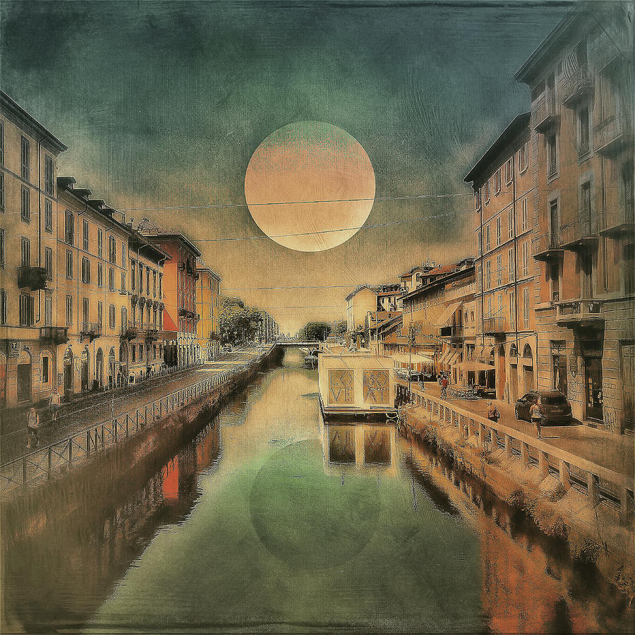 Moon over the canal Photograph by Roberto Pagani
