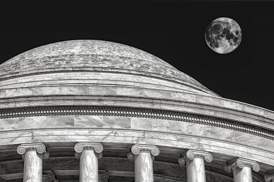 Thomas Jefferson Photograph - Moon Over The Dome by Iryna Goodall