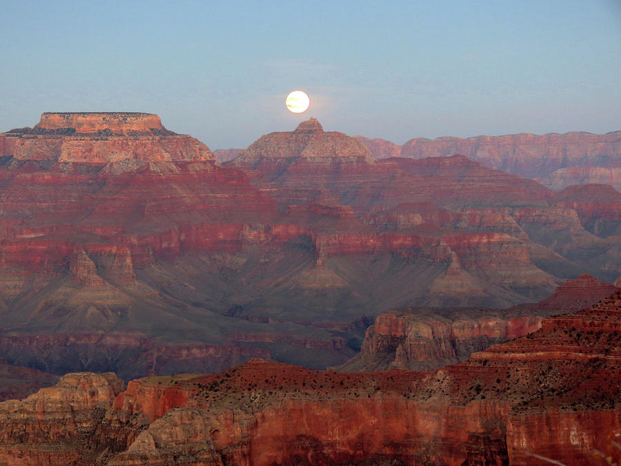 Moon over the Rim Photograph by Laurel Powell