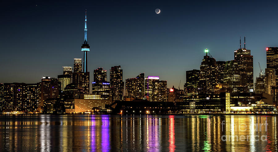 Moon Over Toronto Photograph by Phil Spitze