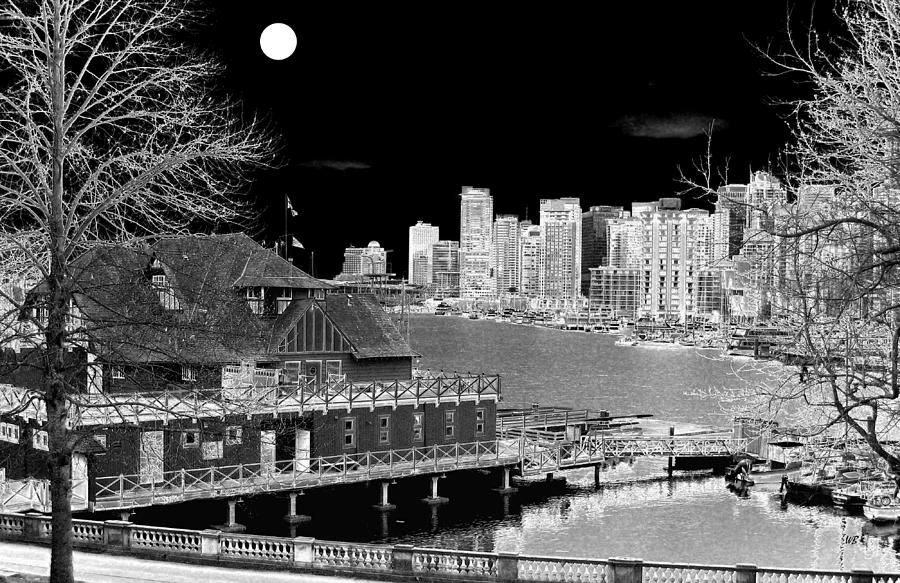 Moon Over Vancouver Digital Art by Will Borden