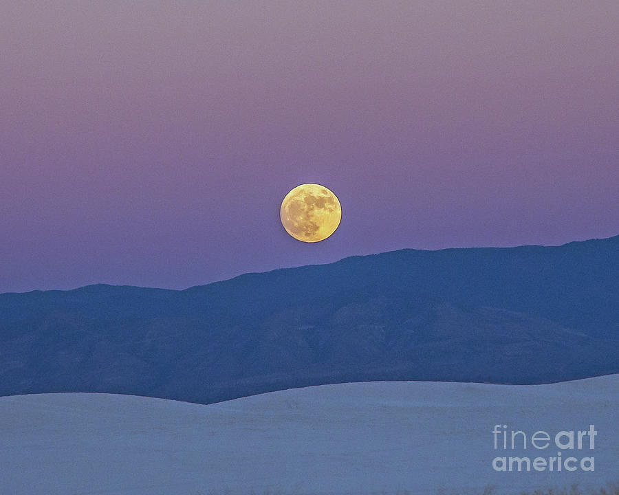Moon Over White Sands Photograph by Stephen Whalen