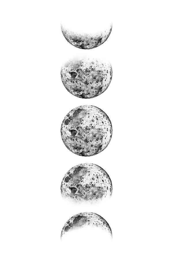 Moon Phases Drawing by Aga Szafranska