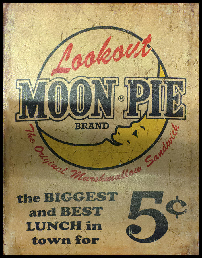 Man Cave Sign Photograph - Moon Pie Antique Sign by Flees Photos