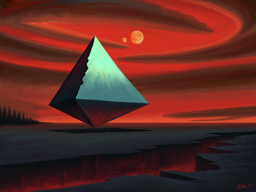 Science Fiction Digital Art - Moon Pyramid by Remus Brailoiu