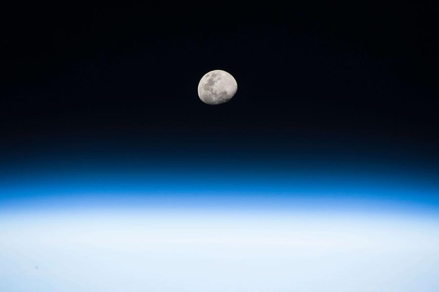 Moon Rise From the Space Station by nasa Painting by Celestial Images