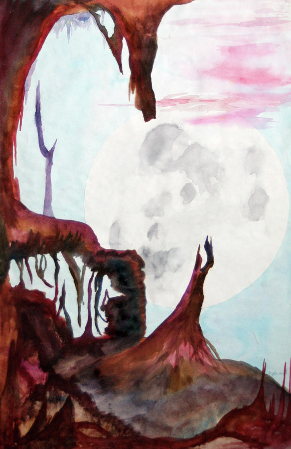 Moon Rise Painting by Steve Karol