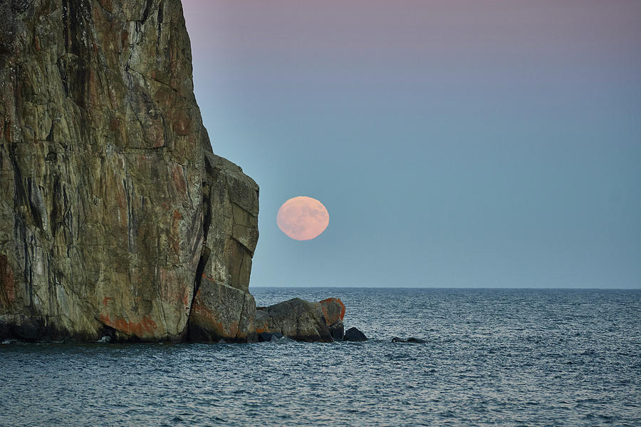 Architecture Photograph - Moon rising Behind Cliffs by Paul Freidlund