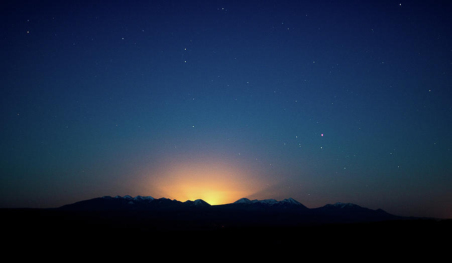 Moon Rising Behind the La Sal Range Photograph by Jon Friesen