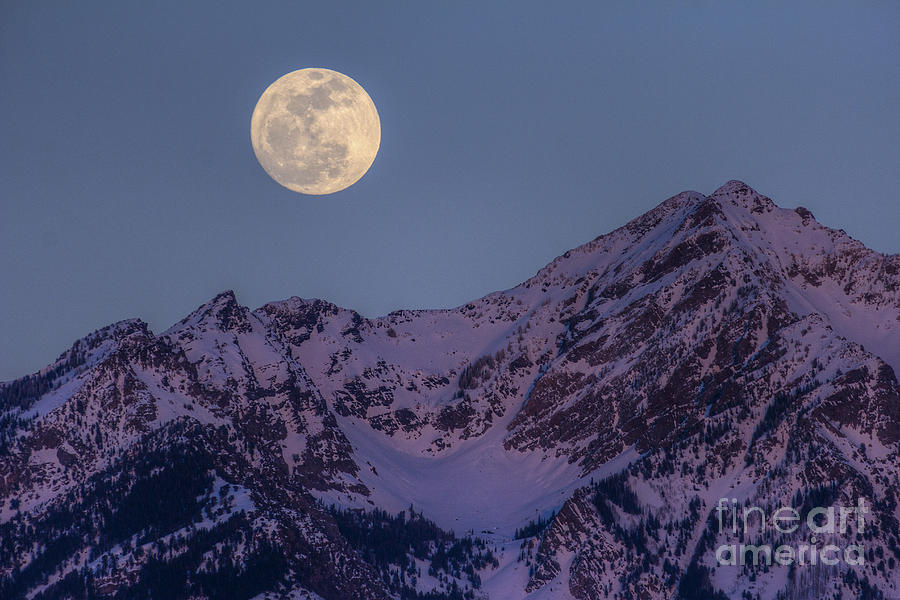 Moon Rising Over Twin Peaks Photograph by Spencer Baugh