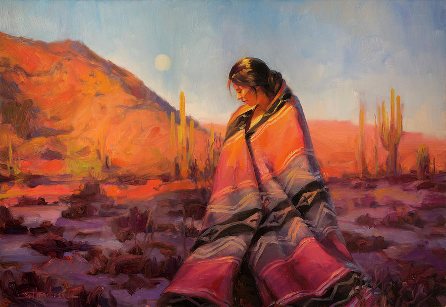 Southwest Painting - Moon Rising by Steve Henderson