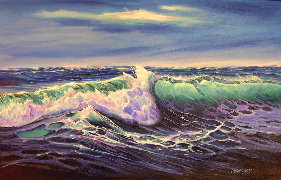 Beach Painting - Moon Seas II by Sharon Kearns