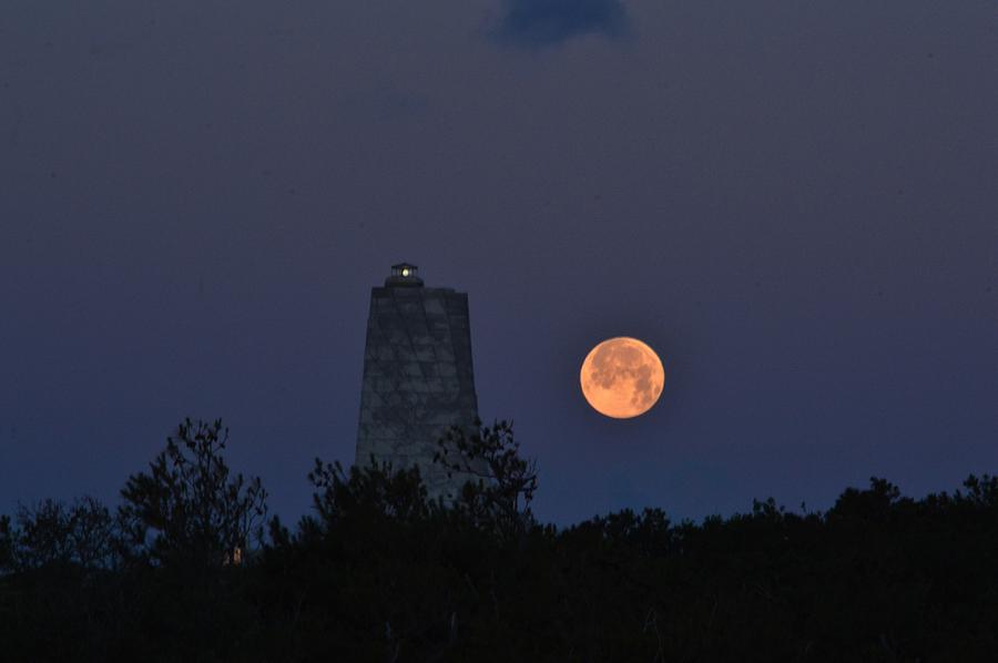 Moon Set at Wright Brothers Photograph by Barbara Ann Bell