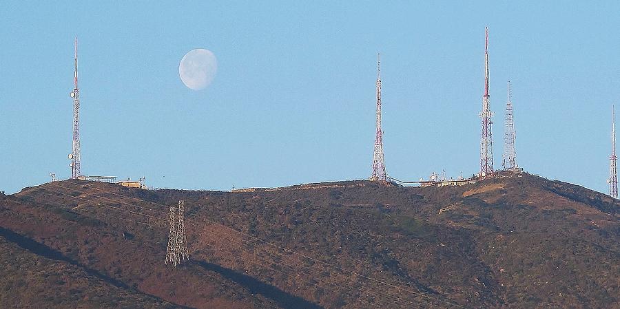 Moon Set San Bruno Mountain Photograph by John King I I I