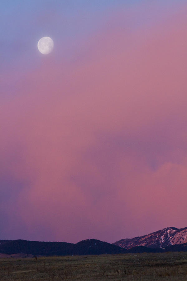 Moon Setting First Light Sunrise Boulder County Colorado Photograph by James BO Insogna