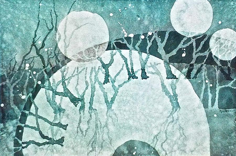 Tree Painting - Moon Shadows by Carolyn Rosenberger