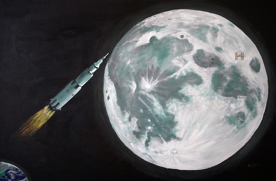 Moon Shot Painting by Mike Jenkins