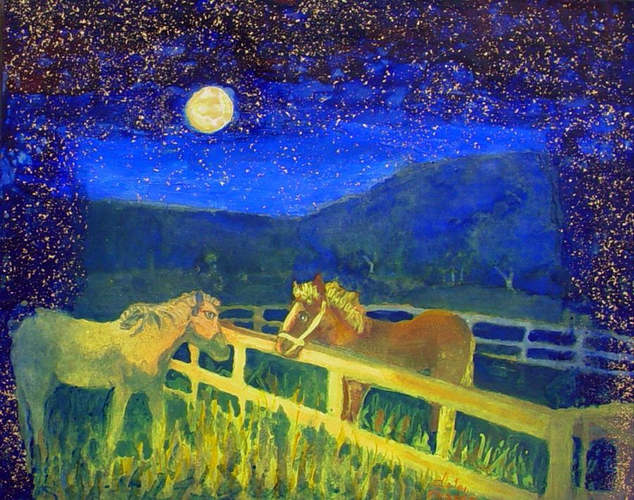 Horse Painting - Moon Struck by Helen Musser