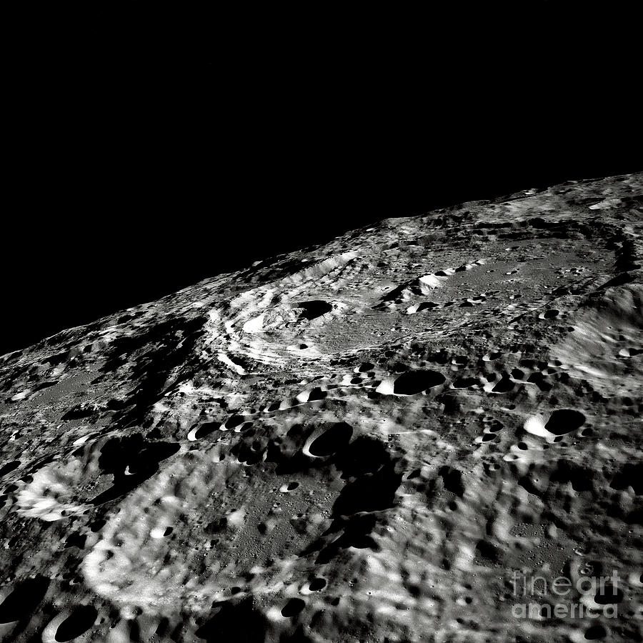 Moon Surface Crater - Close-Up Space Image Photograph by Doc Braham