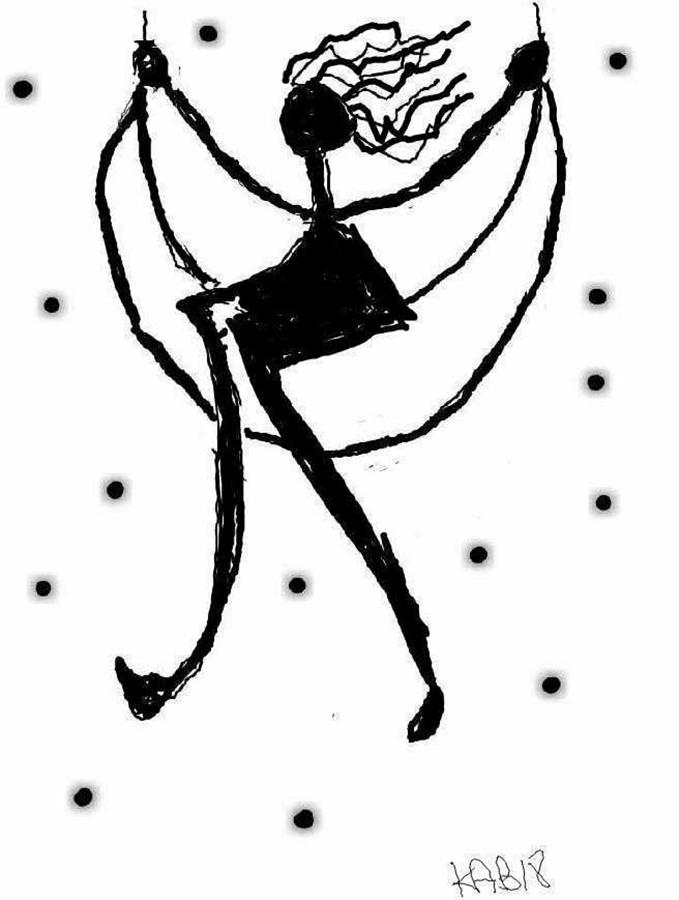 Moon Swinger Girl Black And White