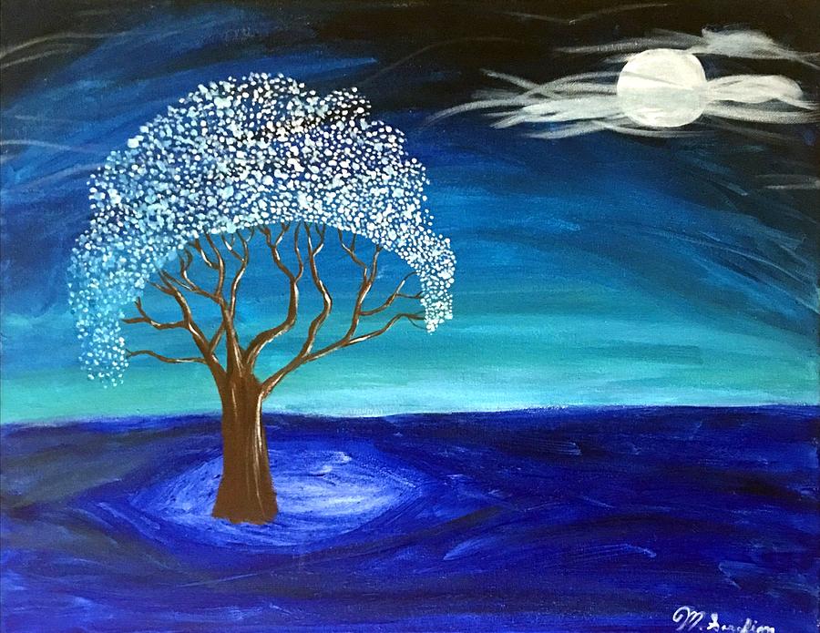 Tree Painting - Moon tree by Michelle Sarafian