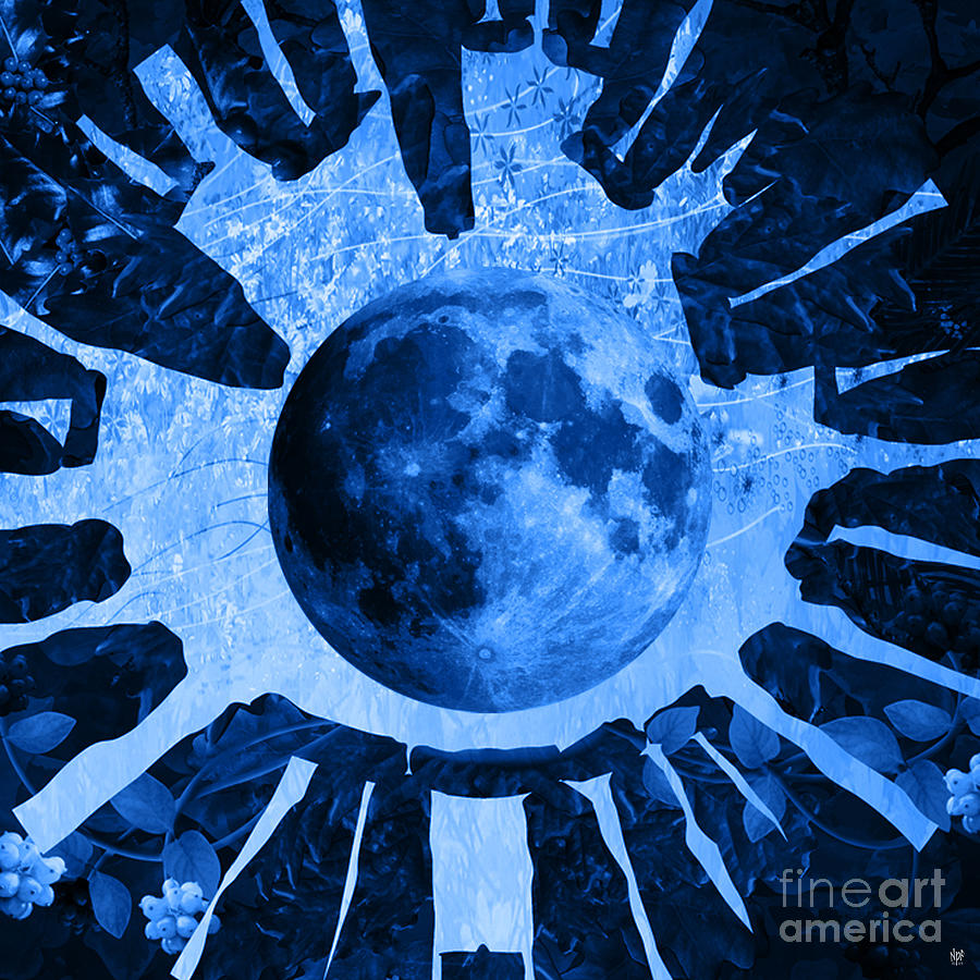 Fall Digital Art - Moon Turns Blue by Neil Finnemore
