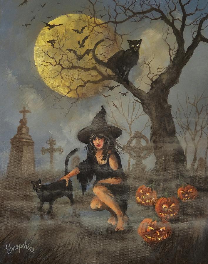 Moon Witch Painting by Tom Shropshire