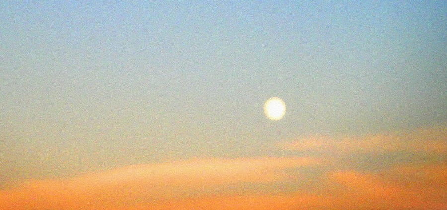Moon With Orangish Clouds Painting