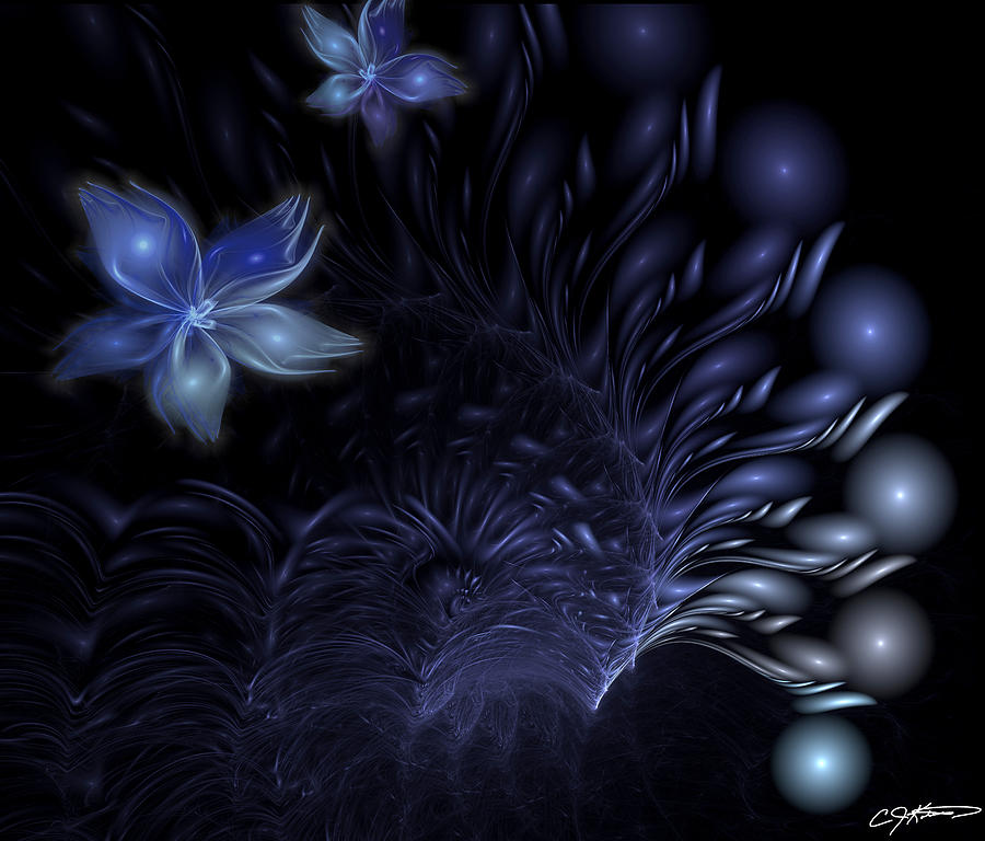 Abstract Digital Art - Moonflower by Casey Kotas